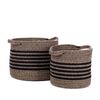 KidsDepot 2 Piece Baskets Set Eran Cotton Rope Black