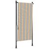 vidaXL Outdoor Roller Blind Yellow and White 120x270 cm Fabric&Steel