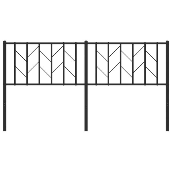 vidaXL Metal Headboard Black 160 cm