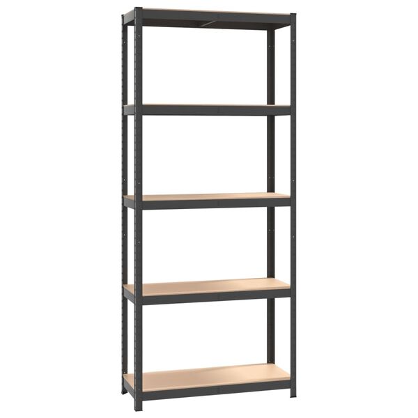 vidaXL 5-Layer Shelves 2 pcs Anthracite Steel&Engineered Wood