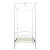 vidaXL Canopy Bed Frame without Mattress White Metal 90x200 cm