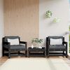 vidaXL Garden Chairs with Cushions 2 pcs Black Solid Wood Pine