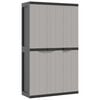 vidaXL Outdoor Storage Cabinet Grey and Black 97x37x165 cm PP
