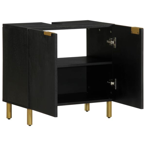 vidaXL Bathroom Sink Cabinet Black 62x33x58 cm Engineered Wood
