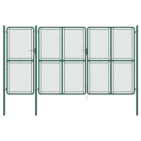vidaXL Garden Gate Steel 200x395 cm Green