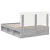 vidaXL Bed Frame Grey Sonoma 140 x 190 cm Solid Pine Wood