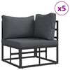vidaXL Garden Sofa Set with Cushion Black Aluminium