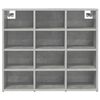 vidaXL Shoe Cabinet Concrete grey 77.5 x 30 x 67 cm Engineered Wood