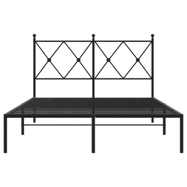 vidaXL Metal Bed Frame without Mattress with Headboard Black 120x200cm