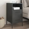 vidaXL Bedside Cabinet Black 36x39x68 cm Steel