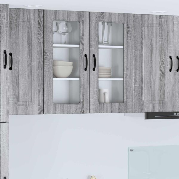 vidaXL Kitchen Cabinet Kalmar 2 pcs Grey Sonoma 40 x 31 x 80 cm