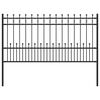 vidaXL Spike Ring Fence Black 200 x 150 cm Powder-Coated Steel