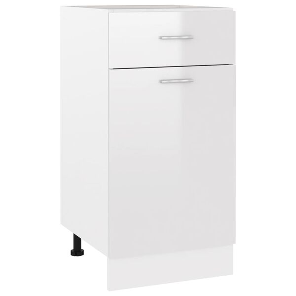 vidaXL Drawer Bottom Cabinet Lyon High Gloss White 40x46x81.5 cm Engineered Wood