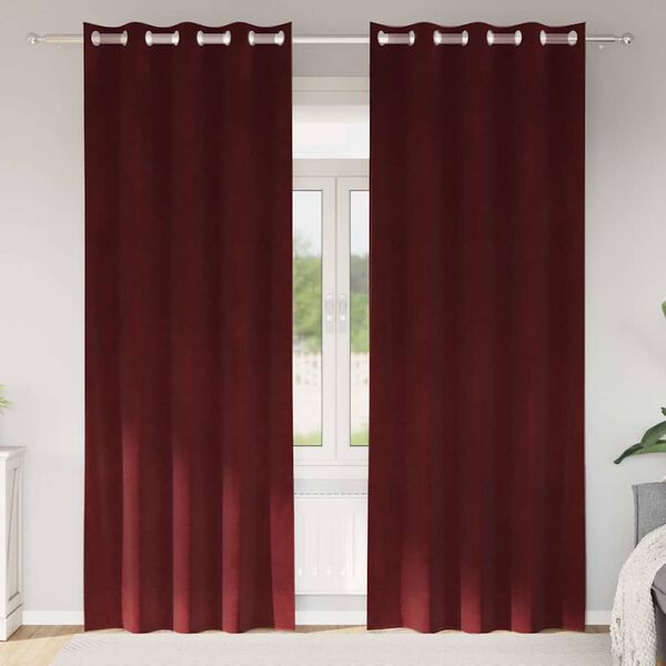 vidaXL Blackout Curtains 2 pcs Wine Red 140 x 245 cm Velvet