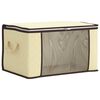 vidaXL Storage Box with Transparent Side Window Cream 60 x 43 x 35 cm