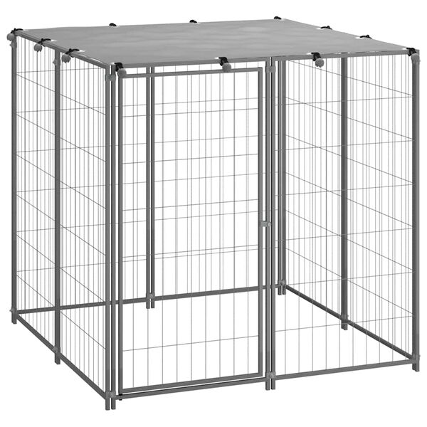 vidaXL Dog Kennel Silver 110x110x110 cm Steel