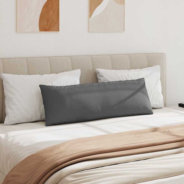 vidaXL Sofa Pillows 2 pcs Dark Grey 120 x 40 cm Fabric