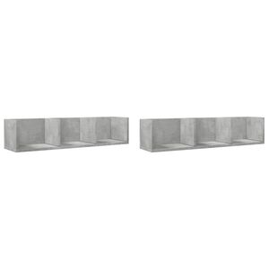 vidaXL Wall Cabinets 2 pcs Concrete Grey 75x18x16,5 cm Engineered Wood