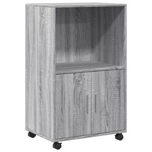 vidaXL Rolling&nbsp;Cabinet Grey sonoma 55x40x91 cm Engineered Wood