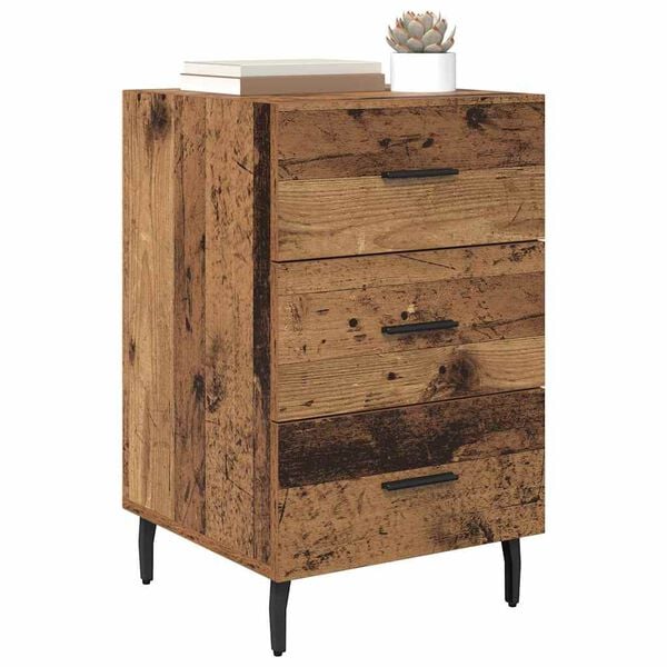 vidaXL Bedside Cabinet Old Wood 40 x 40 x 66 cm Engineered Wood
