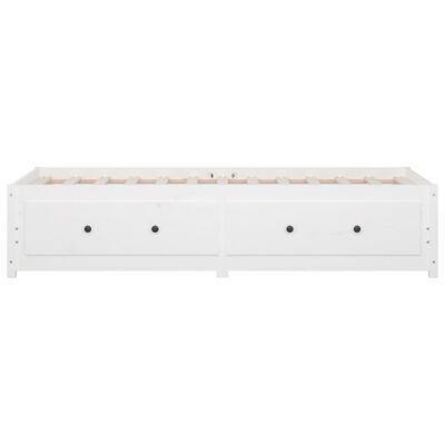 vidaXL Day Bed White 75x190 cm Small Single Solid Wood Pine