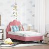 vidaXL Toddler Bed Frame with Headboard Pink 70 x 140 cm Velvet