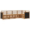 vidaXL Sectional Sofa Set 4 pcs Natural Solid Acacia Wood