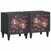 vidaXL Bedside Cabinet with Door 2 pcs Black 40 x 33 x 46 cm