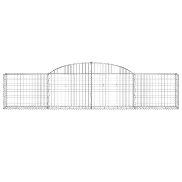 vidaXL Arched Gabion Baskets 13 pcs 300x30x60/80 cm Galvanised Iron