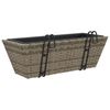 vidaXL Planters with hooks 2 pcs Grey Poly Rattan