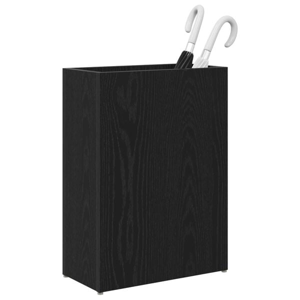 vidaXL Umbrella Stand Black Oak 40 x 20 x 55.5 cm Engineered Wood