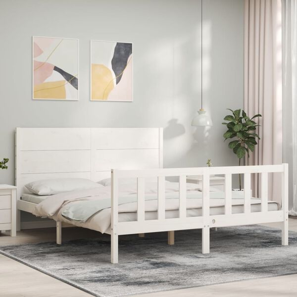vidaXL Bed Frame without Mattress White 160x200 cm Solid Wood Pine