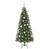 vidaXL Artificial Christmas Tree with 300 LEDs Green 180 cm PE and PVC