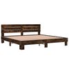 vidaXL Bed Frame without Mattress Smoked Oak 180x200 cm Super King