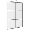 vidaXL Walk-in Shower Wall with Clear ESG Glass 140x195 cm Black