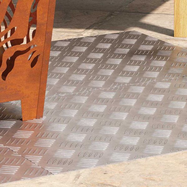 vidaXL Stair Tread Rectangular 4 pcs Silver 80 x 50 cm Aluminium