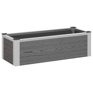 vidaXL Garden Raised Bed Grey 75 x 30 x 22 cm WPC and Aluminium