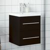 vidaXL Bathroom Sink Cabinet with Built-in Basin Black