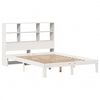 vidaXL Bookcase Bed without Mattress White 120x190 cm Small Double Solid Wood Pine