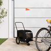 vidaXL Pet Bike Trailer with Storage Black 124.5 x 63.5 x 53 cm