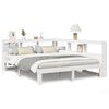 vidaXL Bookcase Bed without Mattress White 150x200 cm King Size Solid Wood Pine