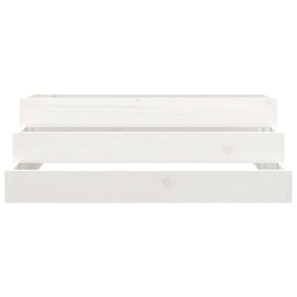 vidaXL Planter White 80x80x27 cm Solid Wood Pine