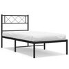 vidaXL Metal Bed Frame without Mattress with Headboard Black 100x200cm