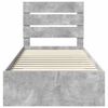 vidaXL Bed Frame Concrete Grey and Silver 70 x 190 cm Engineered Wood
