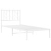 vidaXL Metal Bed Frame without Mattress with Headboard White 80x200cm