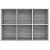 vidaXL Book Cabinet/Sideboard Grey Sonoma 66x30x98 cm Engineered Wood