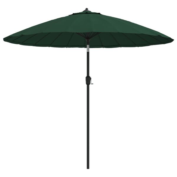 vidaXL Garden Parasol with Aluminium Pole 270 cm Green