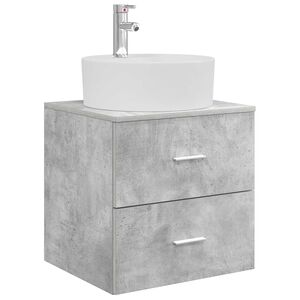 vidaXL Wall-Mounted Sink Vanity Concrete Grey 49.5 x 44.5 x 65 cm