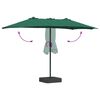 vidaXL Garden Parasol Green 385 x 209 x 244 cm Polyester