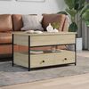 vidaXL Coffee Table Sonoma Oak 85x50x50 cm Engineered Wood and Metal